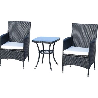 Outsunny Gartenmöbelset - Schwarz - Wetterfester Rattan-Look Outsunny Gartenmöbelset - Schwarz - Wetterfester Rattan-Look