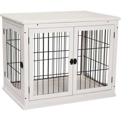 PawHut Koirankoppi - MDF ja Metalli, Valkoinen, 81x58.5x66cm PawHut Koirankoppi - MDF ja Metalli, Valkoinen, 81x58.5x66cm