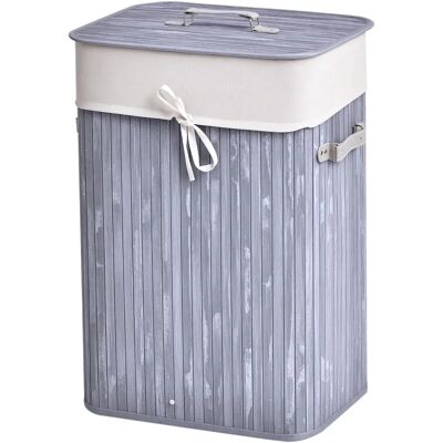 HOMCOM Bambus Wäschekorb mit Deckel - 72L, faltbar, waschbarer Wäschesack HOMCOM Bambus Wäschekorb mit Deckel - 72L, faltbar, waschbarer Wäschesack