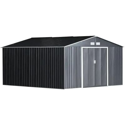 Outsunny - Metal Shed - 340x200x373 - Szary - Ogrodowy schowek Outsunny - Metal Shed - 340x200x373 - Szary - Ogrodowy schowek