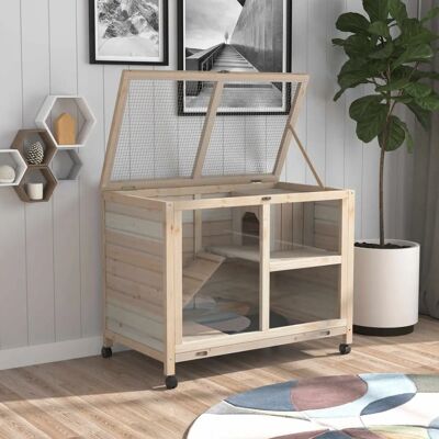 PawHut - Kleintierstall - Natur Kiefernholz - Small animal cage PawHut - Kleintierstall - Natur Kiefernholz - Small animal cage