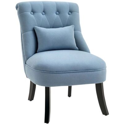 Sillón Vintage Azul de HOMCOM - Sillón Relajante con Cojín - Sillón para TV Sillón Vintage Azul de HOMCOM - Sillón Relajante con Cojín - Sillón para TV