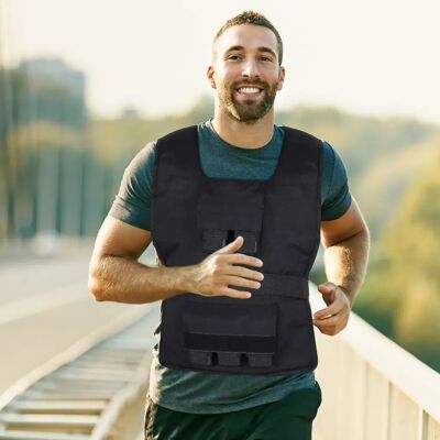 HOMCOM Regulowany 30kg Kamizelka z ciężarem do treningu siłowego - Czarna HOMCOM Regulowany 30kg Kamizelka z ciężarem do treningu siłowego - Czarna