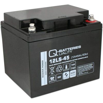 Qbatteries 12V 45Ah AGM Batterie - Stationär & Start-Stop kompatibel Qbatteries 12V 45Ah AGM Batterie - Stationär & Start-Stop kompatibel