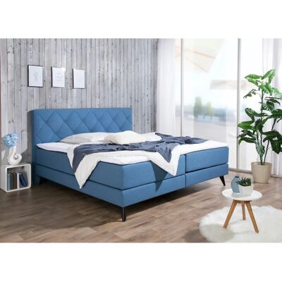 MAINTAL Boxspringbett - Blau - 180x200 cm - H4 - Tonnentaschen-Federkern MAINTAL Boxspringbett - Blau - 180x200 cm - H4 - Tonnentaschen-Federkern