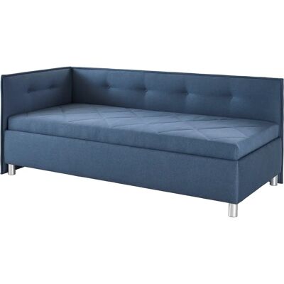 MAINTAL Blaue Stauraum-Sofagarnitur - Bett in Strukturstoff MAINTAL Blaue Stauraum-Sofagarnitur - Bett in Strukturstoff