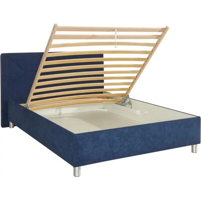 MAINTAL Polsterbett - Microvelours, 140x200, H2, Blau MAINTAL Polsterbett - Microvelours, 140x200, H2, Blau