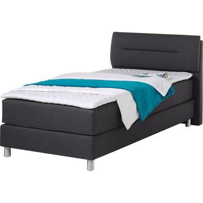 MAINTAL Graues Boxspringbett - 100x200cm, H2, 7-Zonen-Federkern MAINTAL Graues Boxspringbett - 100x200cm, H2, 7-Zonen-Federkern