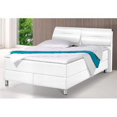 MAINTAL Boxspringbett - 140x200cm, Weiß, 7-Zonen-Kaltschaummatratze - Komplettbett MAINTAL Boxspringbett - 140x200cm, Weiß, 7-Zonen-Kaltschaummatratze - Komplettbett