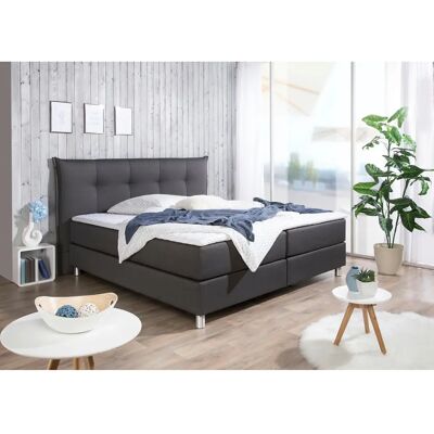 MAINTAL Graues Boxspringbett - Komplett mit Bonnell-Federkern MAINTAL Graues Boxspringbett - Komplett mit Bonnell-Federkern