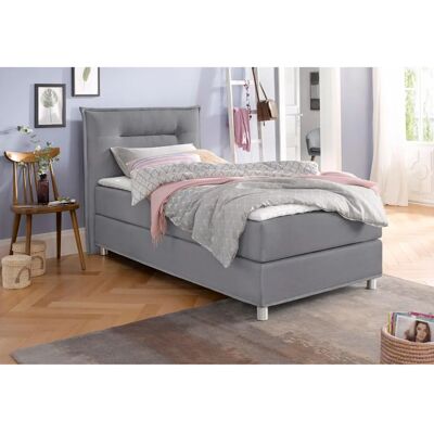 MAINTAL - Boxspringbett - Komplett, Grau, 100x200cm - Ergonomisch MAINTAL - Boxspringbett - Komplett, Grau, 100x200cm - Ergonomisch
