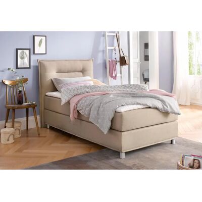 MAINTAL Boxspringbett - Komplett, Beige, 100x200cm, H3 MAINTAL Boxspringbett - Komplett, Beige, 100x200cm, H3
