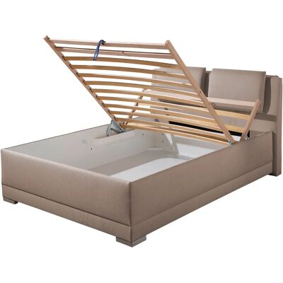 Maintal Oderzo Taupe Polsterbett - Stauraum, Verstellbares Kopfteil, Made in Germany Maintal Oderzo Taupe Polsterbett - Stauraum, Verstellbares Kopfteil, Made in Germany