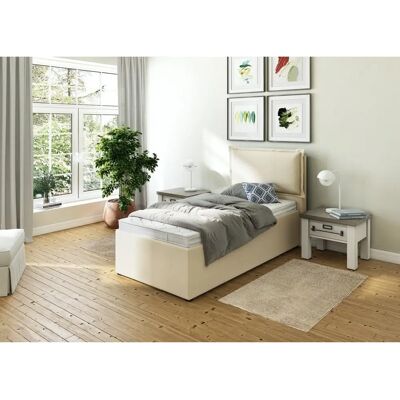 Maintal Lyara Beiges Bett - Bonnell-Matratze & Lattenrost - 100x200cm Maintal Lyara Beiges Bett - Bonnell-Matratze & Lattenrost - 100x200cm
