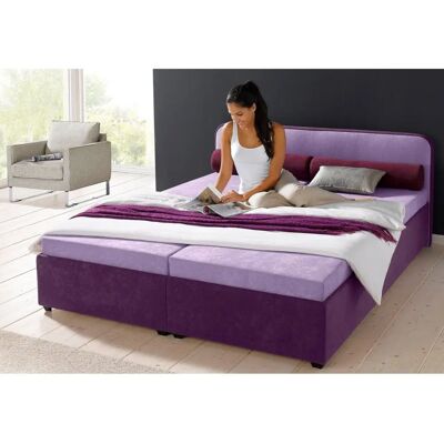 MAINTAL Bett 160x200cm - Microvelours, Lila, Kaltschaummatratze MAINTAL Bett 160x200cm - Microvelours, Lila, Kaltschaummatratze