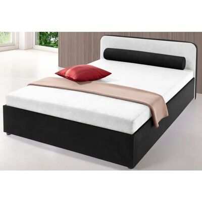 Polsterbett MAINTAL - Microvelours, 140x200cm, schwarz-weiß - Bett Polsterbett MAINTAL - Microvelours, 140x200cm, schwarz-weiß - Bett