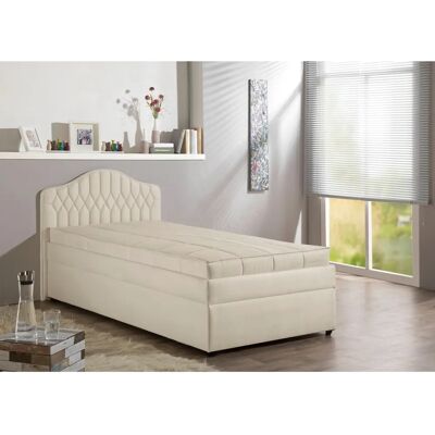 Polsterbett MAINTAL - Microvelours, 120x200 cm, beige, H2 - Polsterbett Polsterbett MAINTAL - Microvelours, 120x200 cm, beige, H2 - Polsterbett