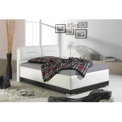 MAINTAL Polsterbett - 140x200cm - Schwarz-Weiß Modernes Bett MAINTAL Polsterbett - 140x200cm - Schwarz-Weiß Modernes Bett