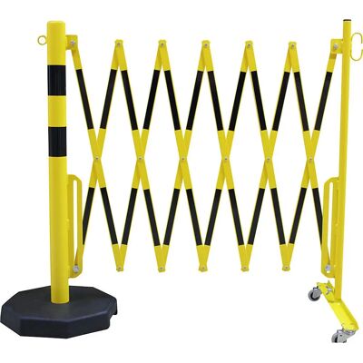 Palo barriera Kaiserkraft con rete dentata - Ø 60 mm, Giallo/Nero Palo barriera Kaiserkraft con rete dentata - Ø 60 mm, Giallo/Nero