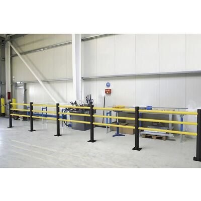 Barandilla de Seguridad Kaiserkraft - Poste Cruzado, Plástico Flexible, Amarillo Barandilla de Seguridad Kaiserkraft - Poste Cruzado, Plástico Flexible, Amarillo