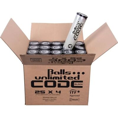 Balls Unlimited Schwarz Code 25 x 4B - Tennisbälle Balls Unlimited Schwarz Code 25 x 4B - Tennisbälle