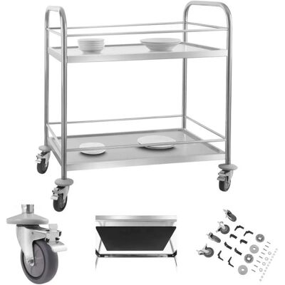 Royal Catering Roestvrijstalen Serveerwagen - 2 Planken - 50kg - RCBW 2 Royal Catering Roestvrijstalen Serveerwagen - 2 Planken - 50kg - RCBW 2