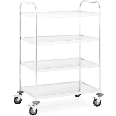 Royal Catering Roestvrij Stalen Bedieningstrolley - 4 Planken - 200kg Royal Catering Roestvrij Stalen Bedieningstrolley - 4 Planken - 200kg