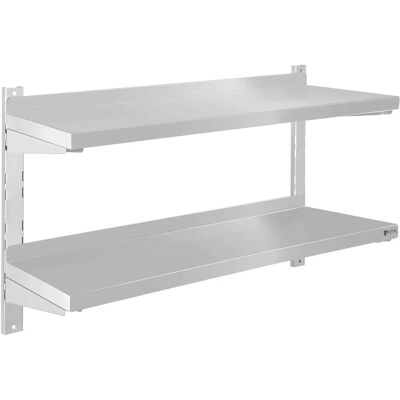 Royal Catering RCWR-80.2 Rustfritt stål veggregal - 2 nivåer kjøkkenoppbevaring Royal Catering RCWR-80.2 Rustfritt stål veggregal - 2 nivåer kjøkkenoppbevaring