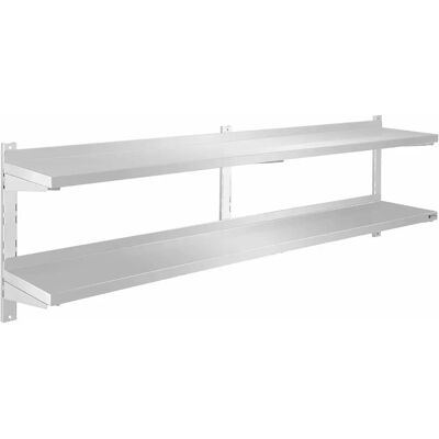Royal Catering Wall Shelf - 2 Tier - 180 cm - Stainless Steel Royal Catering Wall Shelf - 2 Tier - 180 cm - Stainless Steel