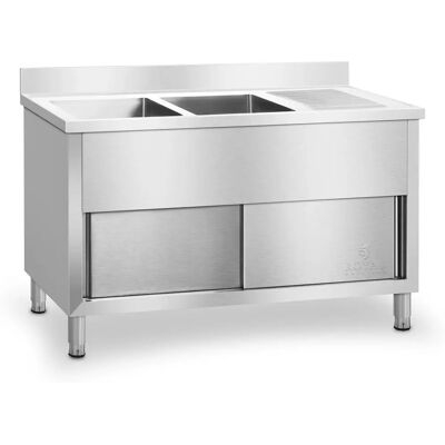 Royal Catering RCHS-1400WS Dubbele Spoelbak Kast - RVS Royal Catering RCHS-1400WS Dubbele Spoelbak Kast - RVS