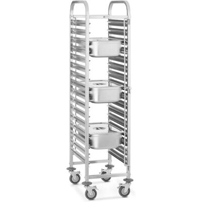 Royal Catering Tray Trolley - 16 GN Slots - Stainless Steel - Professional Royal Catering Tray Trolley - 16 GN Slots - Stainless Steel - Professional