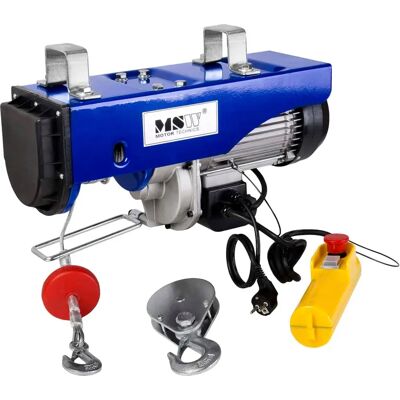 MSW Marchio PROLIFTOR 1000 Polipasto Elettrico - 1600W, 990kg, Cavo in Acciaio 12m MSW Marchio PROLIFTOR 1000 Polipasto Elettrico - 1600W, 990kg, Cavo in Acciaio 12m