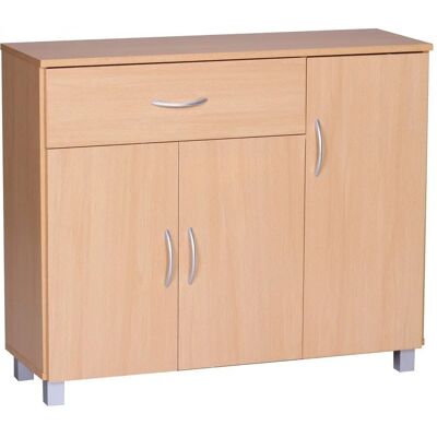 Wohnling Sideboard SETE Buche - Verstellbare Fachböden & 3 Türen - 90x75x30cm Wohnling Sideboard SETE Buche - Verstellbare Fachböden & 3 Türen - 90x75x30cm