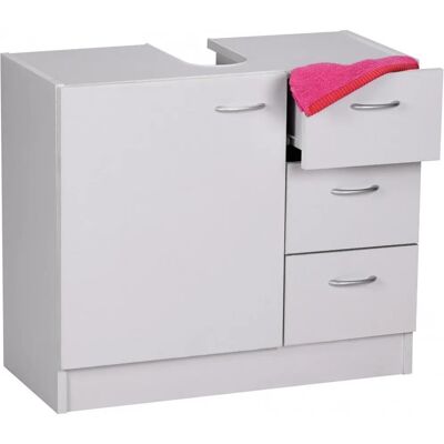 Wohling Badezimmer Schrank - Modell WL1.345, Weiß, Kompakt, Modern - Badmöbel Wohling Badezimmer Schrank - Modell WL1.345, Weiß, Kompakt, Modern - Badmöbel