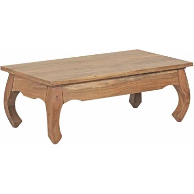 Tavolino da caffè in legno di acacia Wohnling - Rettangolare, Fatto a mano, Finitura naturale Tavolino da caffè in legno di acacia Wohnling - Rettangolare, Fatto a mano, Finitura naturale