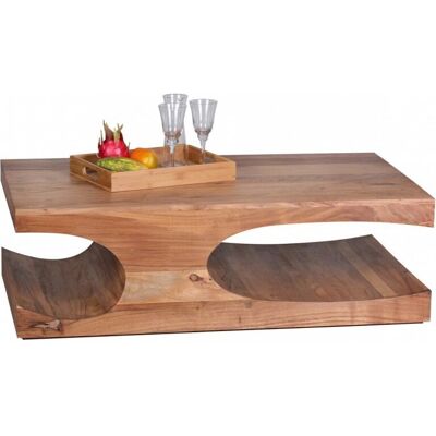 Table basse en bois massif d'acacia Wohnling 118cm - Publicité Table basse en bois massif d'acacia Wohnling 118cm - Publicité
