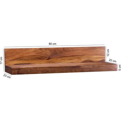 Étagère Murale MUMBAI Bois Massif - 80cm - Publicité Étagère Murale MUMBAI Bois Massif - 80cm - Publicité