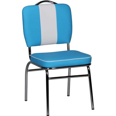 Sedia da pranzo stile Diner americano - Blu e Bianco Sedia da pranzo stile Diner americano - Blu e Bianco