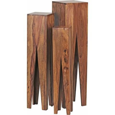 Ensemble de 3 Tables d'Appoint en Bois Massif - Design Moderne - Publicité Ensemble de 3 Tables d'Appoint en Bois Massif - Design Moderne - Publicité
