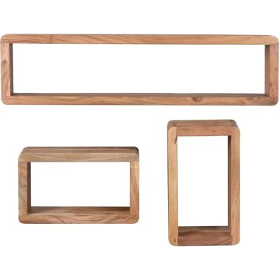 Set d'Étagères Murales en Bois FineBuy - Design Rustique Cube, Fait Main, 3 pièces - Publicité Set d'Étagères Murales en Bois FineBuy - Design Rustique Cube, Fait Main, 3 pièces - Publicité