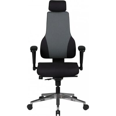 Sedia da Ufficio Amstyle - Supporto Regolabile e Braccioli - Nero Grigio Sedia da Ufficio Amstyle - Supporto Regolabile e Braccioli - Nero Grigio