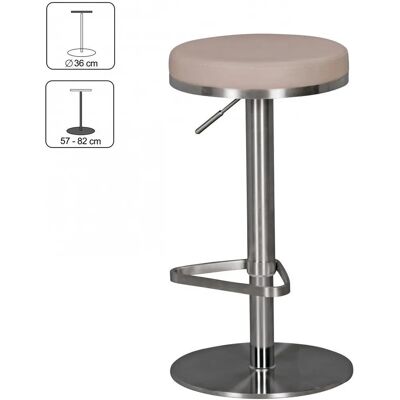 Sgabello da bar regolabile taupe - Girevole a 360° e moderno Sgabello da bar regolabile taupe - Girevole a 360° e moderno