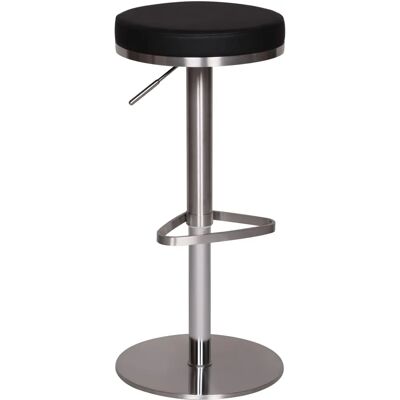 Tabouret de bar ajustable en acier inoxydable FineBuy - Rotation à 360°, Simili cuir noir - Publicité Tabouret de bar ajustable en acier inoxydable FineBuy - Rotation à 360°, Simili cuir noir - Publicité