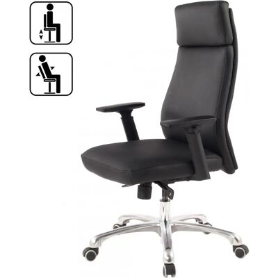 Sedia da ufficio Porto in pelle di Amstyle - Ergonomica con poggiatesta Sedia da ufficio Porto in pelle di Amstyle - Ergonomica con poggiatesta