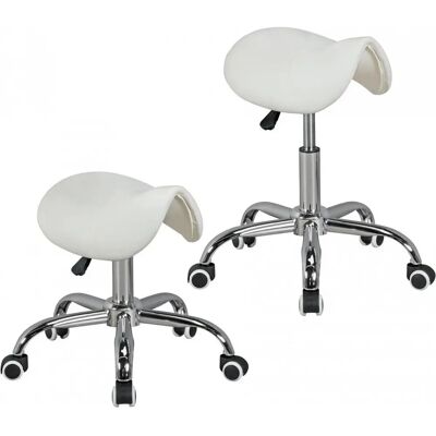 Sgabello ufficio bianco regolabile Amstyle con sedile girevole Sgabello ufficio bianco regolabile Amstyle con sedile girevole