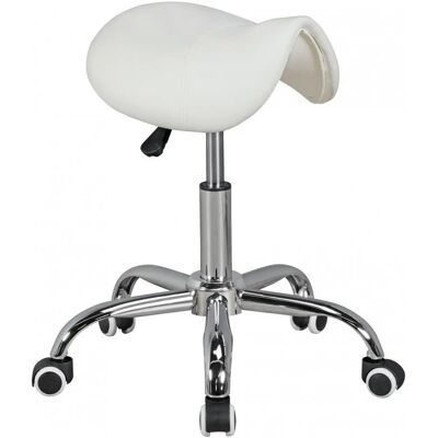 Tabouret de bureau blanc réglable Amstyle avec siège pivotant - Publicité Tabouret de bureau blanc réglable Amstyle avec siège pivotant - Publicité