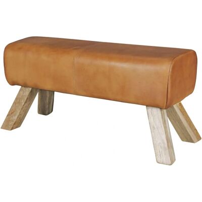 Wohnling Modello WL5.105 Pelle Genuina Banco Marrone 90x30x43 cm - Panchine Wohnling Modello WL5.105 Pelle Genuina Banco Marrone 90x30x43 cm - Panchine