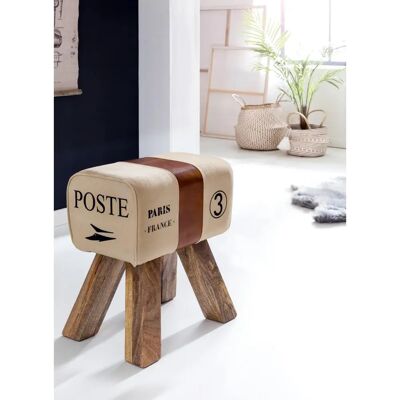 Poggiapiede beige Wohnling - Versatile e elegante supporto per i piedi Poggiapiede beige Wohnling - Versatile e elegante supporto per i piedi
