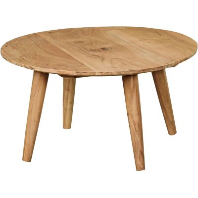 FINEBUY Akazien Holz Couchtisch - Rund 75x75x40cm - Natürliche Oberfläche FINEBUY Akazien Holz Couchtisch - Rund 75x75x40cm - Natürliche Oberfläche