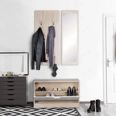 Set Ingresso Wohnling Sonoma con Specchio e Scarpiera Set Ingresso Wohnling Sonoma con Specchio e Scarpiera